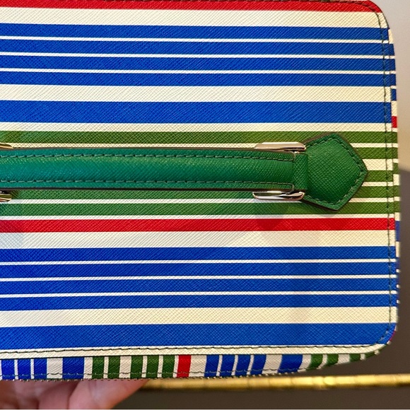 NWT AUTHENTIC RARE preppy Tory Burch Robinson Stripe Large Cosmetic Case/bag - Picture 17 of 17